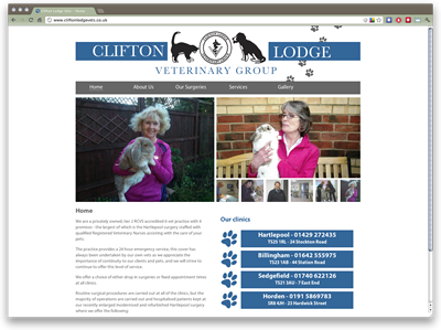 Clifton Lodge Veterinary Group website